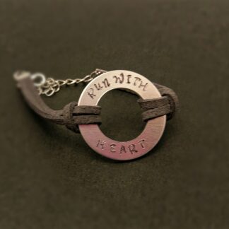Customized stamped bracelet - "Run With Heart"