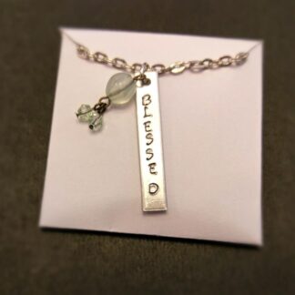 Hand stamped "Blessed" necklace